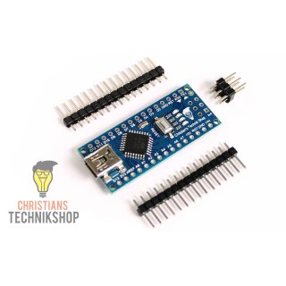 Nano V3 | Entwicklerboard für Arduino IDE | ATMEL ATmega328PB AVR Mikrocontroller | CH340-Chip | Christians Technikshop