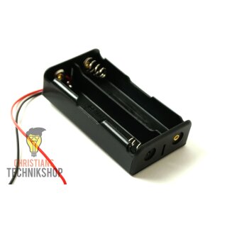 double battery holder for 2x 18650 batteries, out of plastic