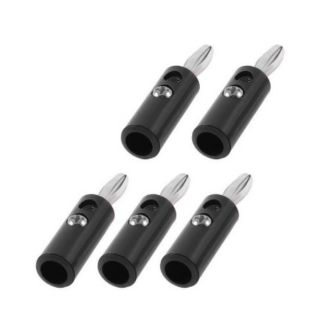 5 pieces Banana Plugs black stackable