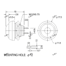 Pushbutton closer 12mm waterproof IP65